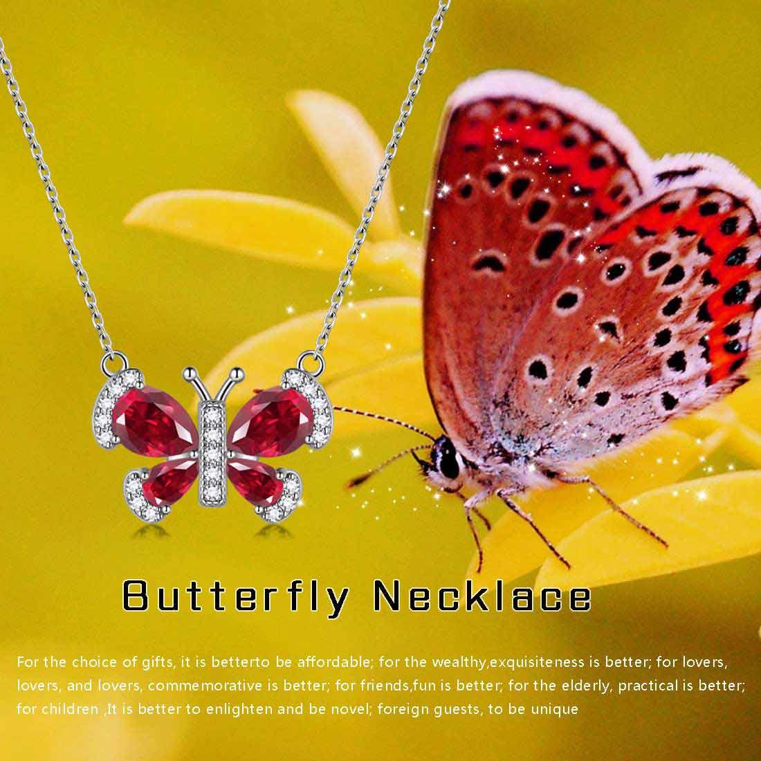 Ruby Butterfly 14K Yellow Gold Over Sterling Silver Necklace - 19S1KB |  JTV.com